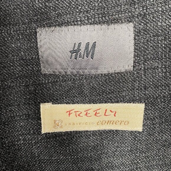 H&M x Freely Lanificio Comero Unstructured Sport Coat 41R Charcoal Patch Pocket - Picture 2 of 16